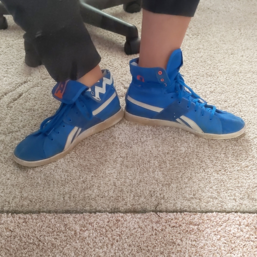 Blue Reebok's with foldable top